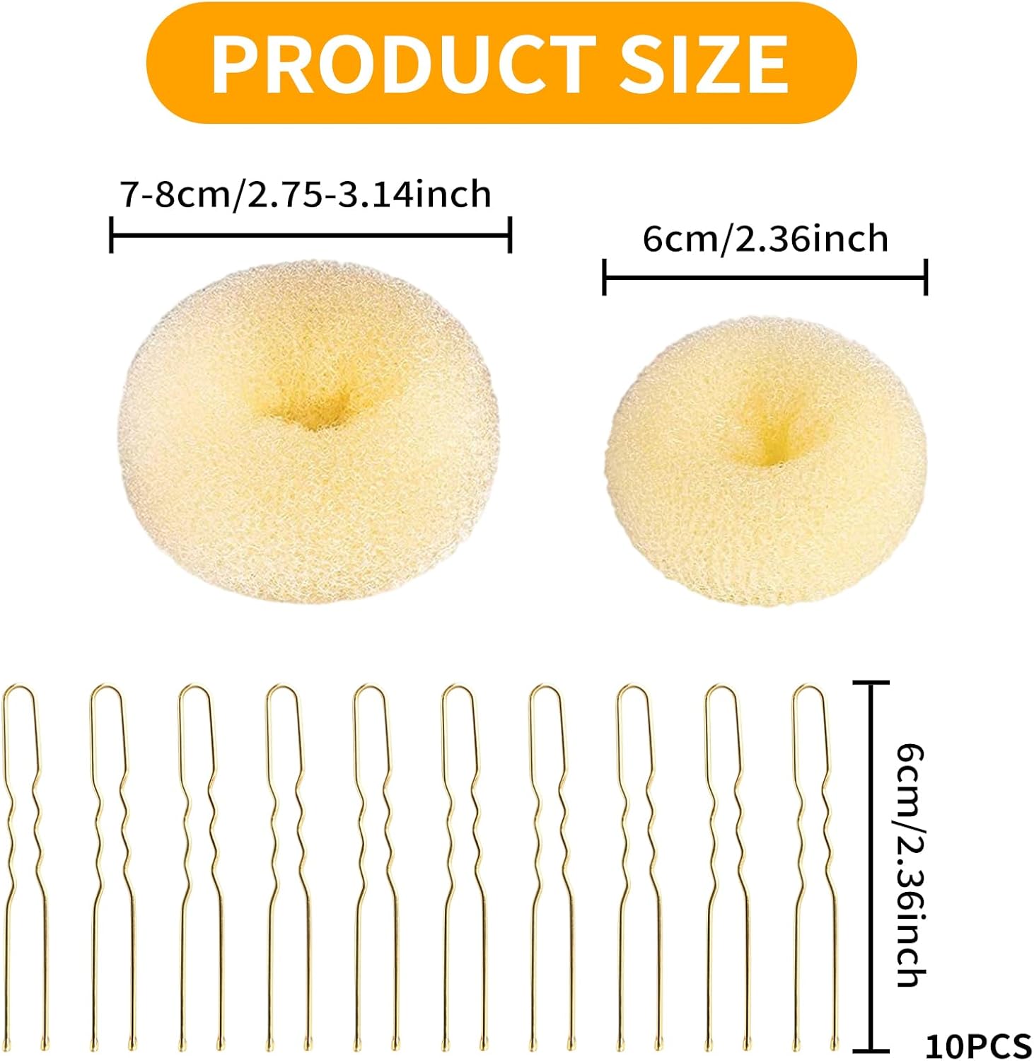 Accessoire chignon cheveux - lot de 4 donuts blancs - pour femmes et enfants