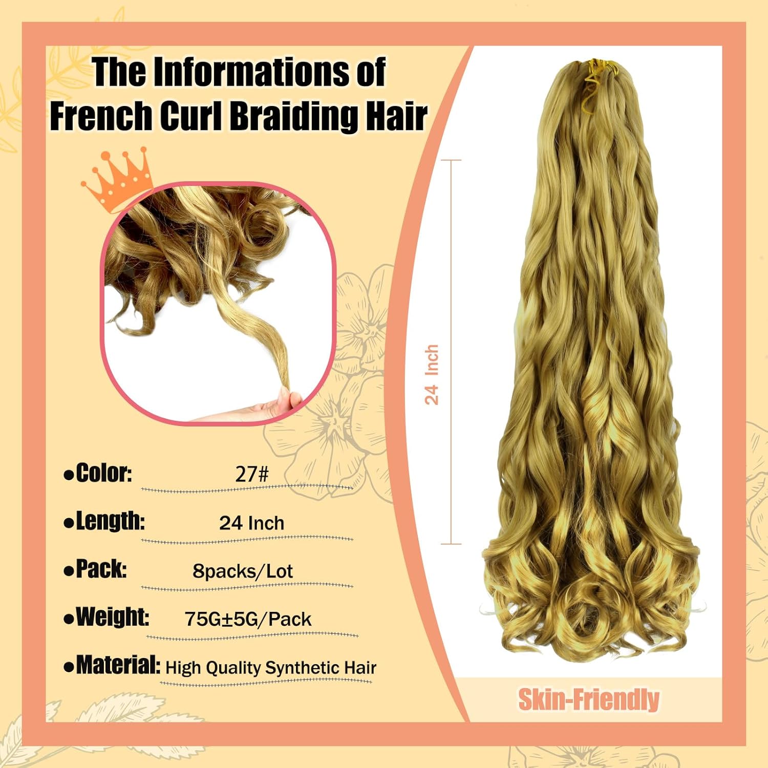 Enbeautiful - French Curl Braiding Hair 24