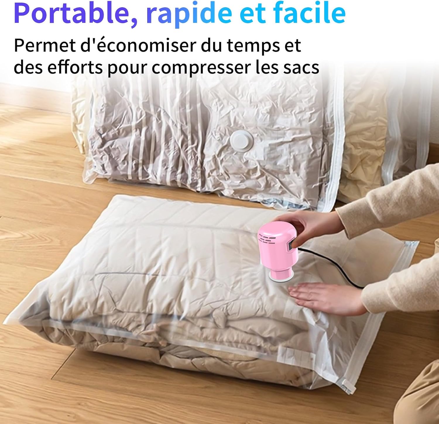 Pompe à vide électrique - 4.2 kPa, 55W, aspiration puissante - sacs sous vide