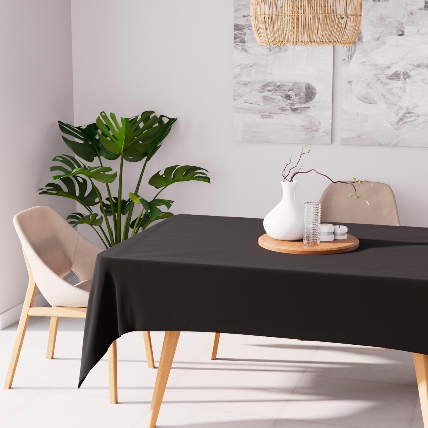 Soleil d'Ocre - nappe ALIX - 140x300 cm - antitache, noire