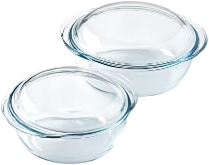Pyrex - 4 In 1 Cocottes - 1.6L & 2.3L - Verre borosilicate, cuisson vapeur