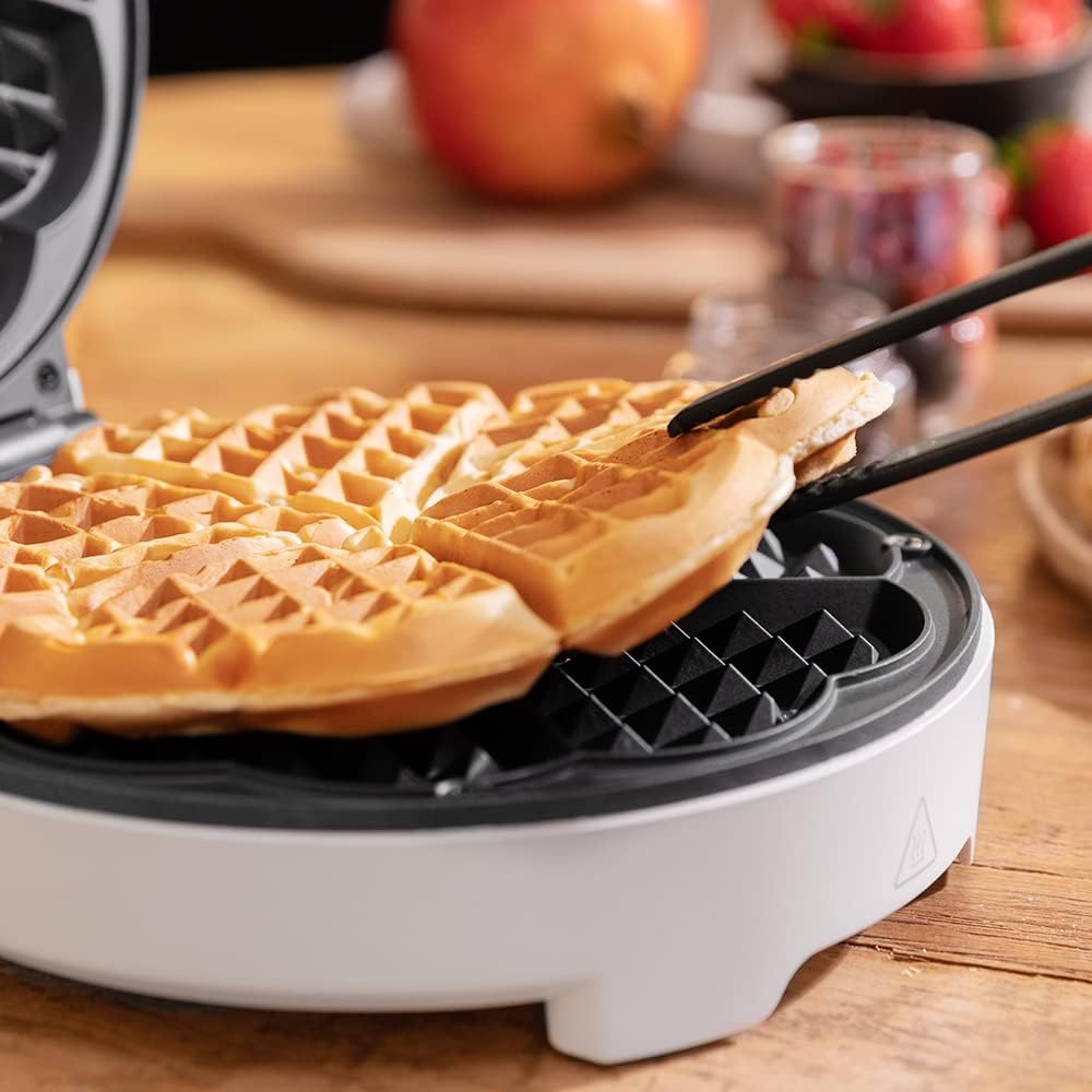 Cecotec - Fun Gofrestone Sweetie - 1000W - inox, grande gaufre, 5 cœurs