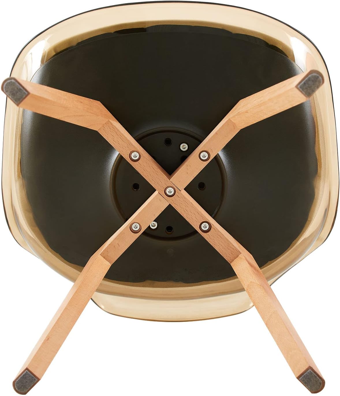 EGGREE - chaises scandinaves 2pcs - bois hêtre, coussin cuir, dossier transparent