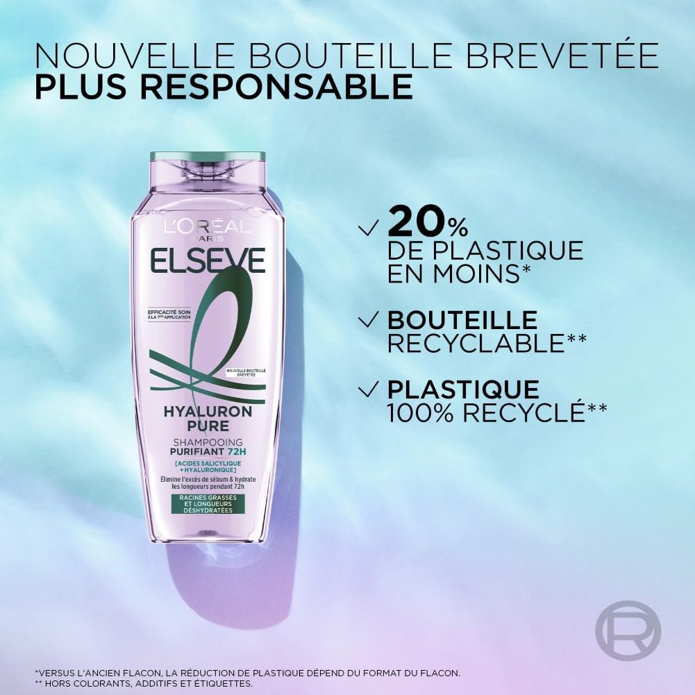 L'Oréal Paris - Elseve Hyaluron Repulp - 300 ml - shampooing hydratant 72h, brillance, acide hyaluronique