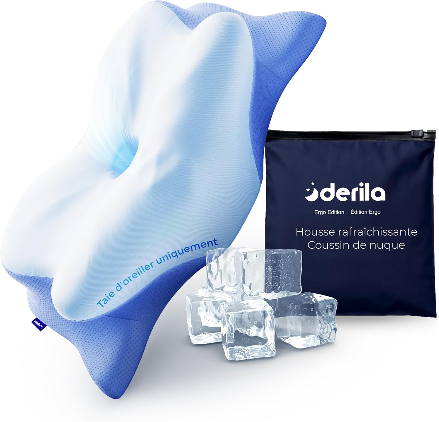 Derila - Ergo Housse Oreiller - 60x40 cm - taie douce et respirante