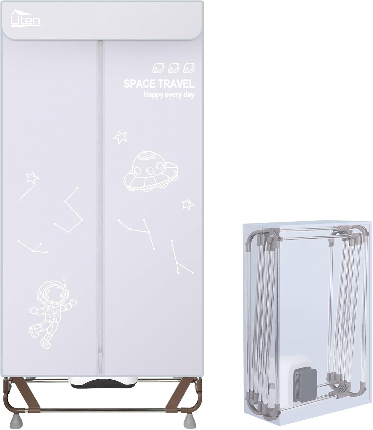 Sèche-linge électrique pliable, 15kg, 1500W, sac rangement, maison