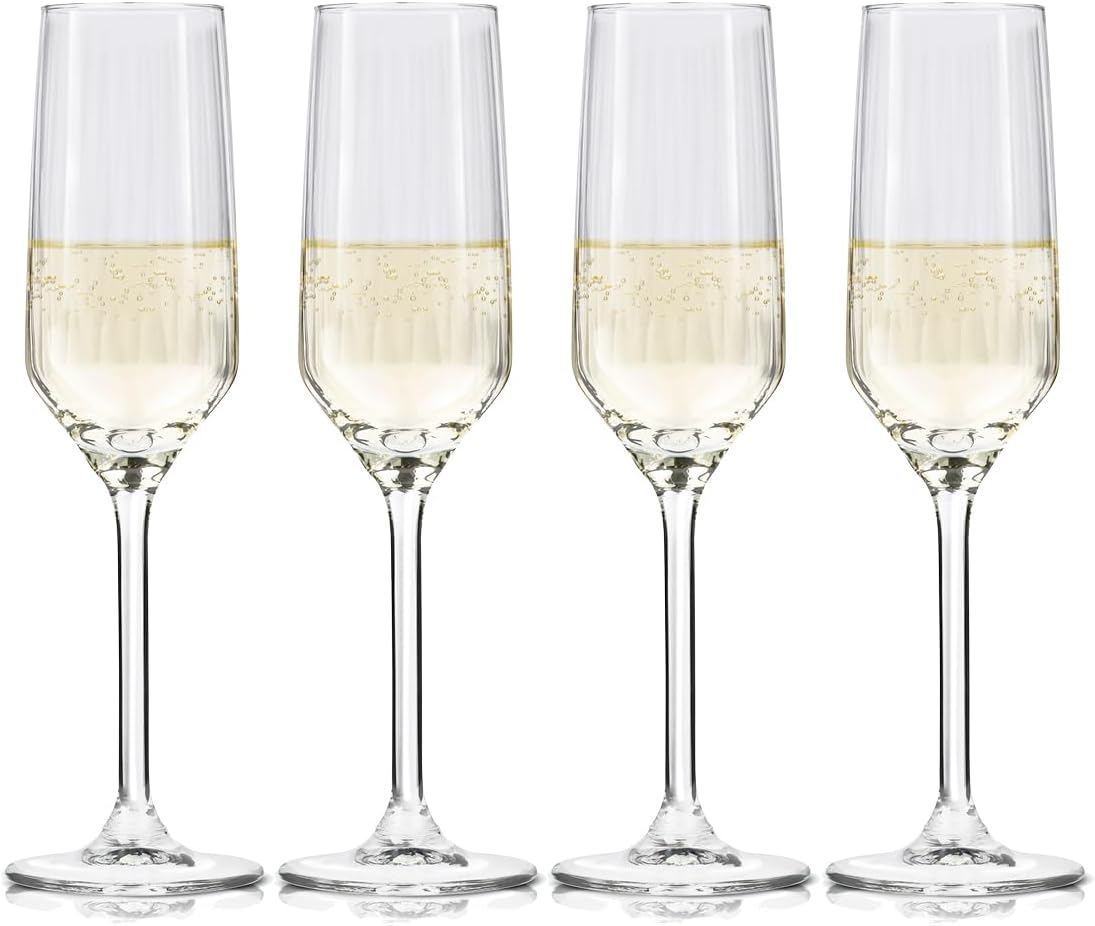 alpina - Verres à champagne, lot de 4, 170ml, lavables lav-vaisselle