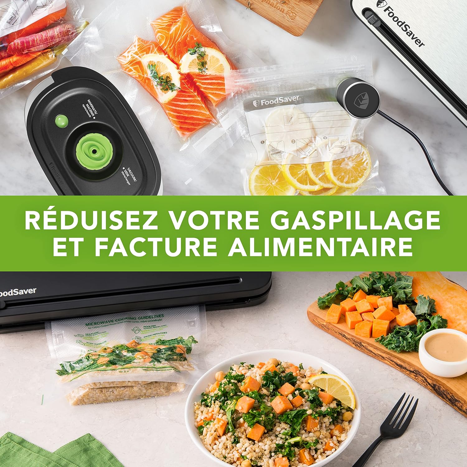 FoodSaver - rouleaux sous vide réutilisables - 28x550 cm - sans BPA - FSR2802