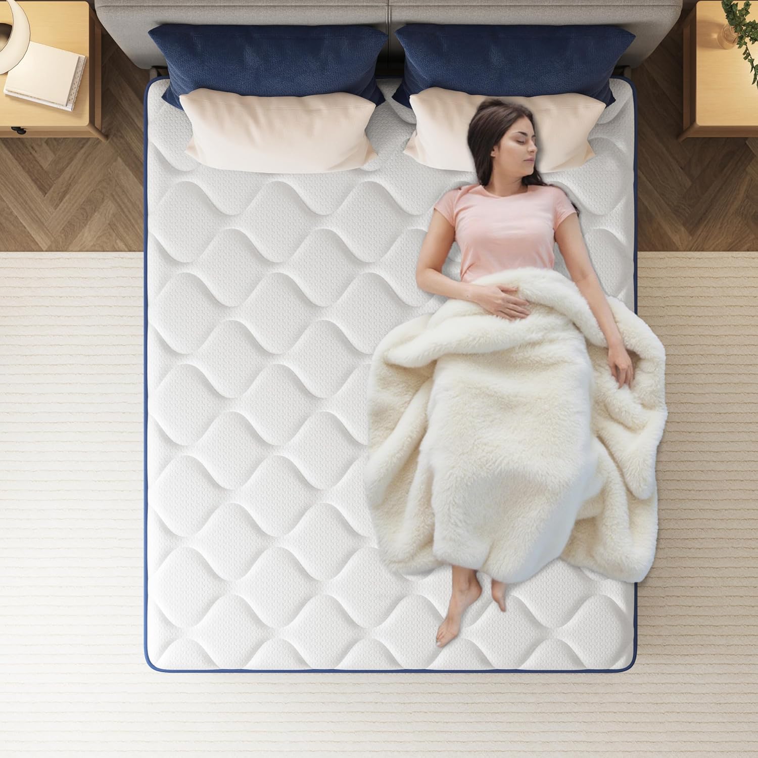 PurrJoys - matelas hybride orthopédique 90x190cm, mémoire de forme, fermeté moyenne