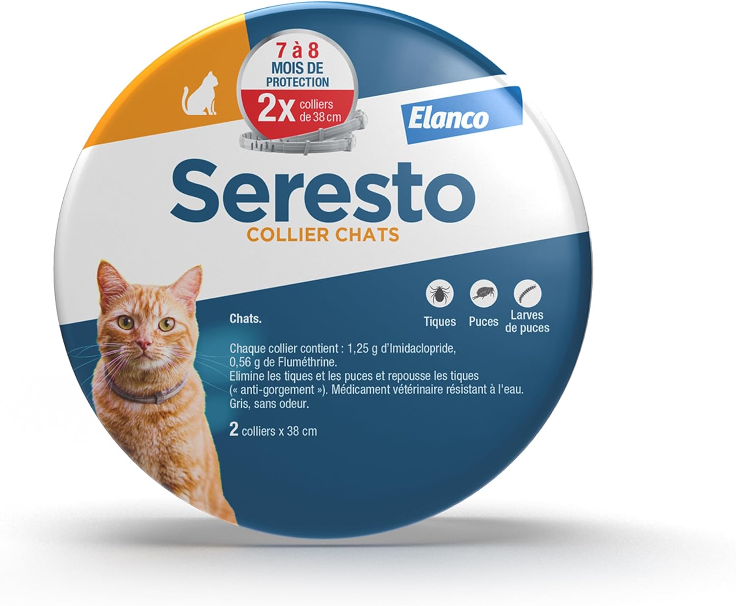 Seresto - Collier Chats - gris - 7 à 8 mois protection puces tiques