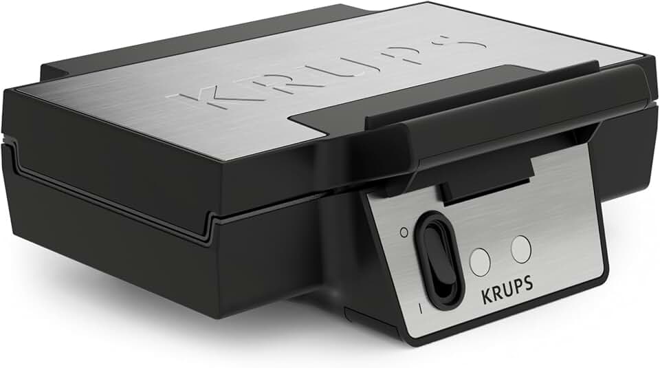 Krups - croque-monsieur compact acier inox, plaques céramique, FDK464