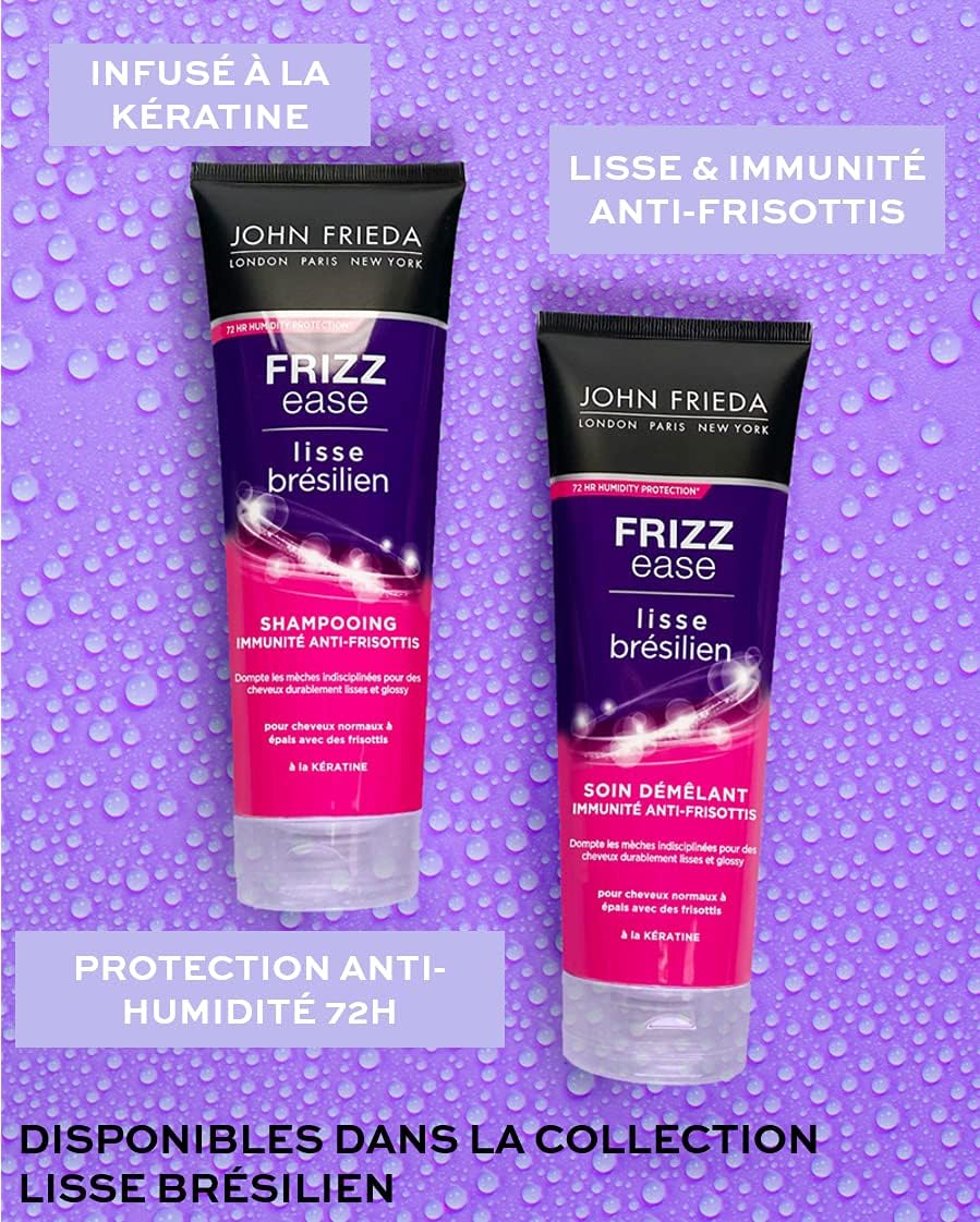 John Frieda - Frizz Ease Lisse Brésilien - 250ml x2 - soin anti-frisottis démêlant