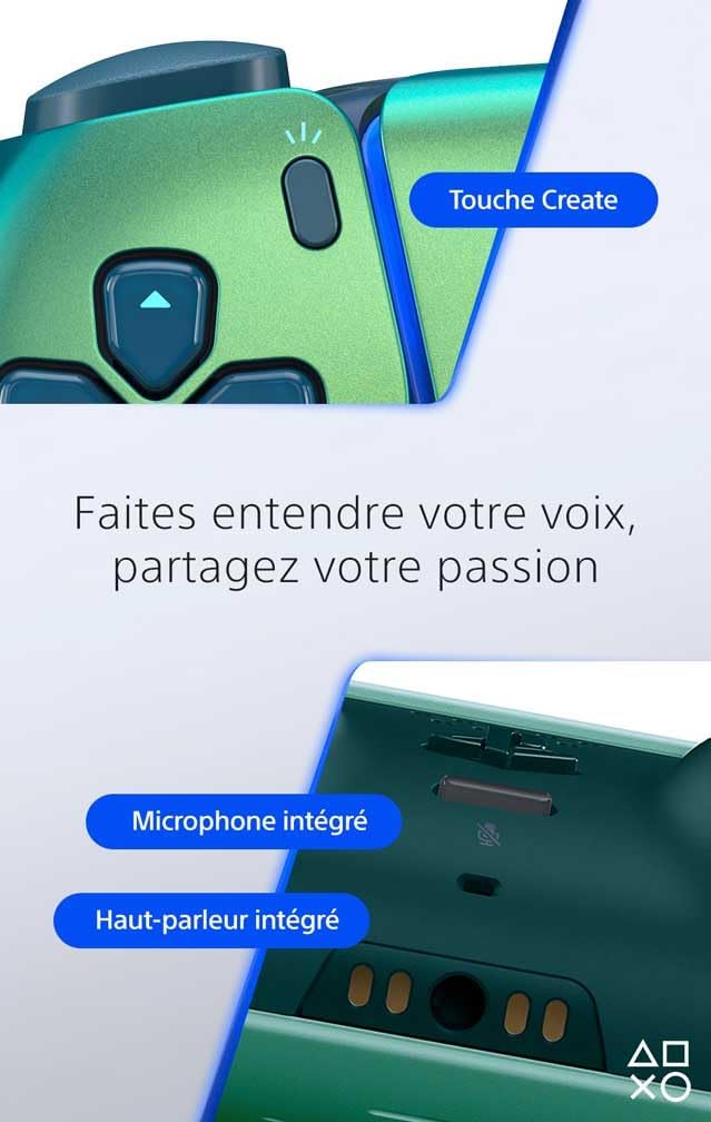 Sony - Manette DualSense PS5 - sans fil, haptique, micro, Chroma Teal