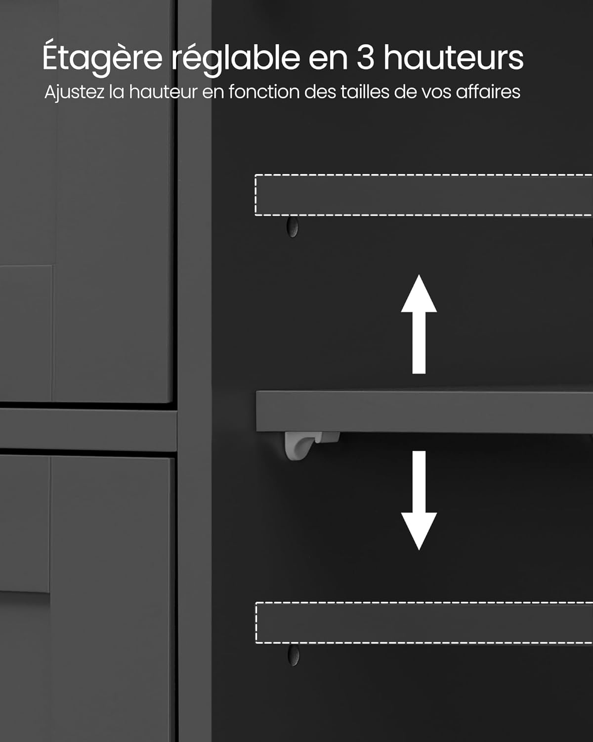 VASAGLE - meuble salle de bain, 30x55x82 cm, 4 tiroirs, étagère réglable, LHC041B02