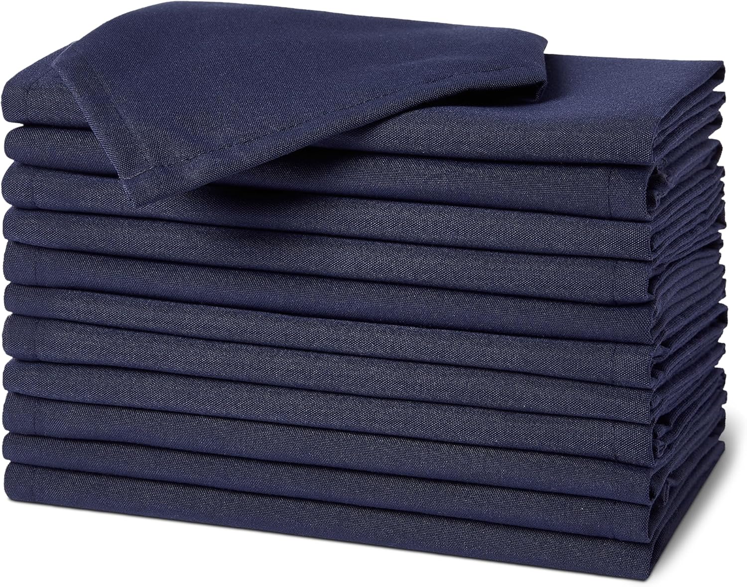maxiidealz Basics - serviettes tissu - 43x43 cm - réutilisables, antitaches, infroissables, lot de 12, bleu