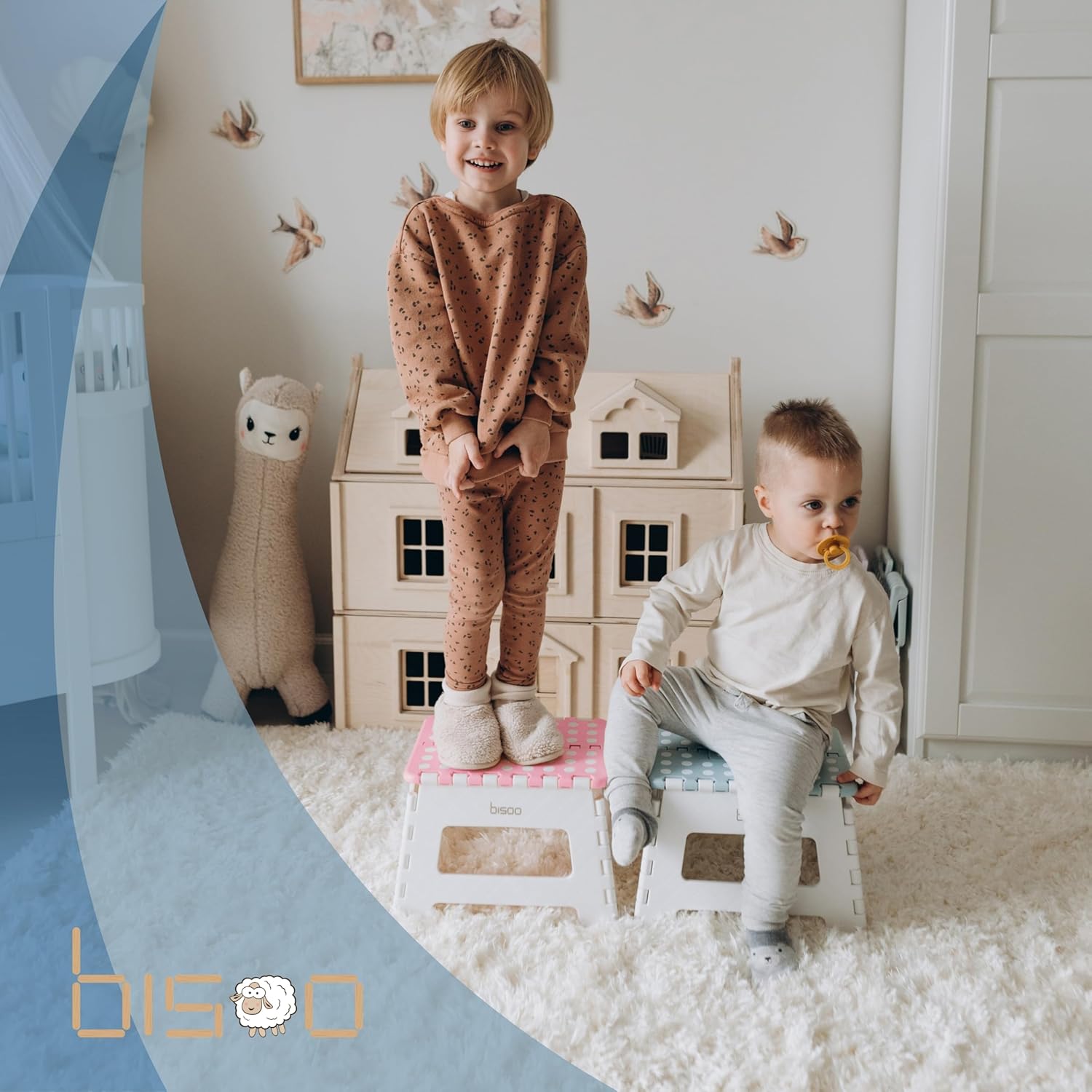 Bisoo - Tabouret pliable enfant - 22cm - marchepied portable WC, rose