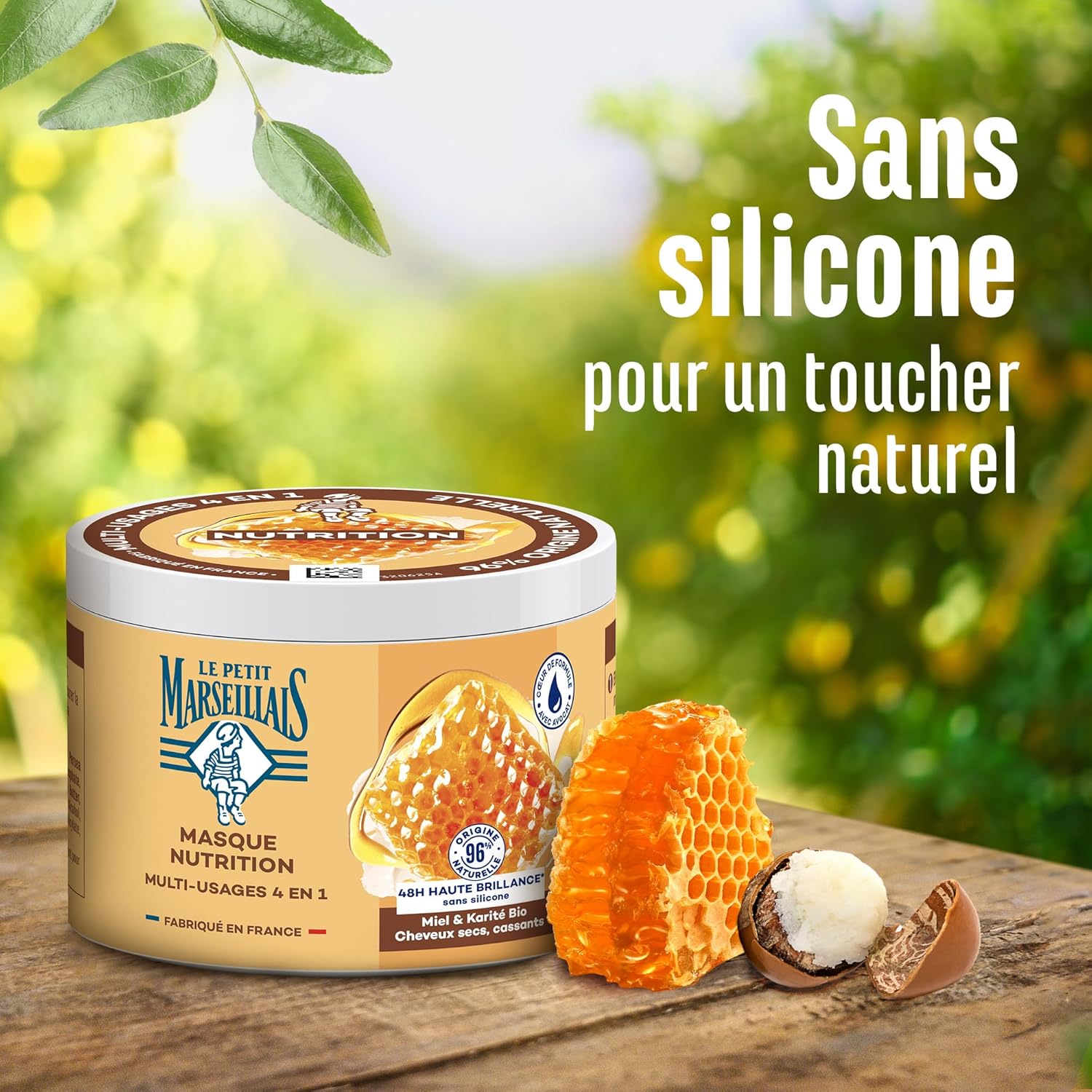 Le Petit Marseillais - Masque 4en1 370ml - Nutrition miel karité, 96% naturel