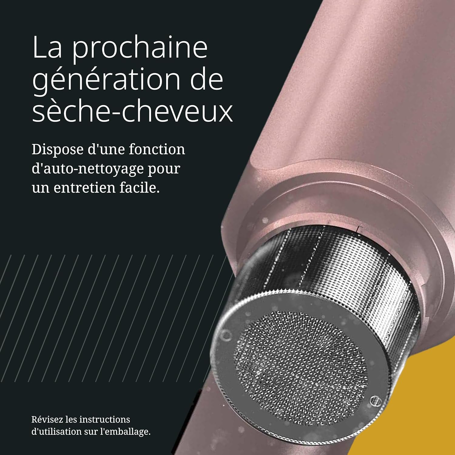 Wahl - Vanquish - Sèche-cheveux pro - séchage rapide - 3 embouts magnétiques, diffuseur - or rose