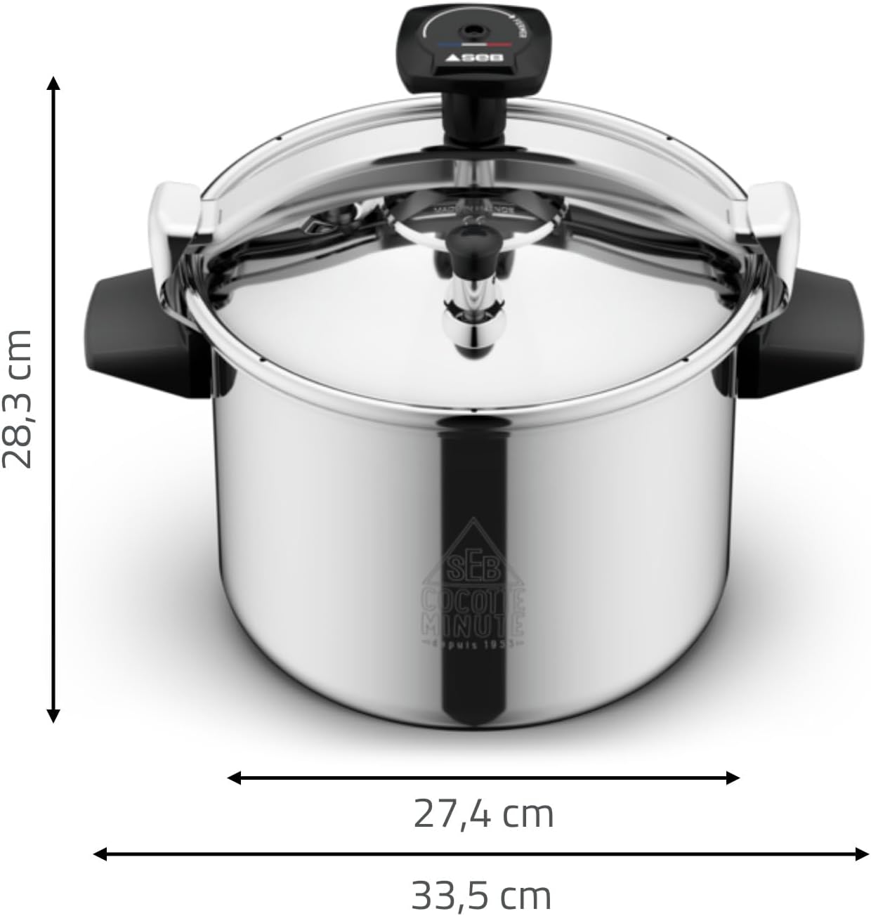 SEB - Authentique Eco-Design - 9L - cocotte-minute induction, fabrication française, garantie 10 ans, P0534900