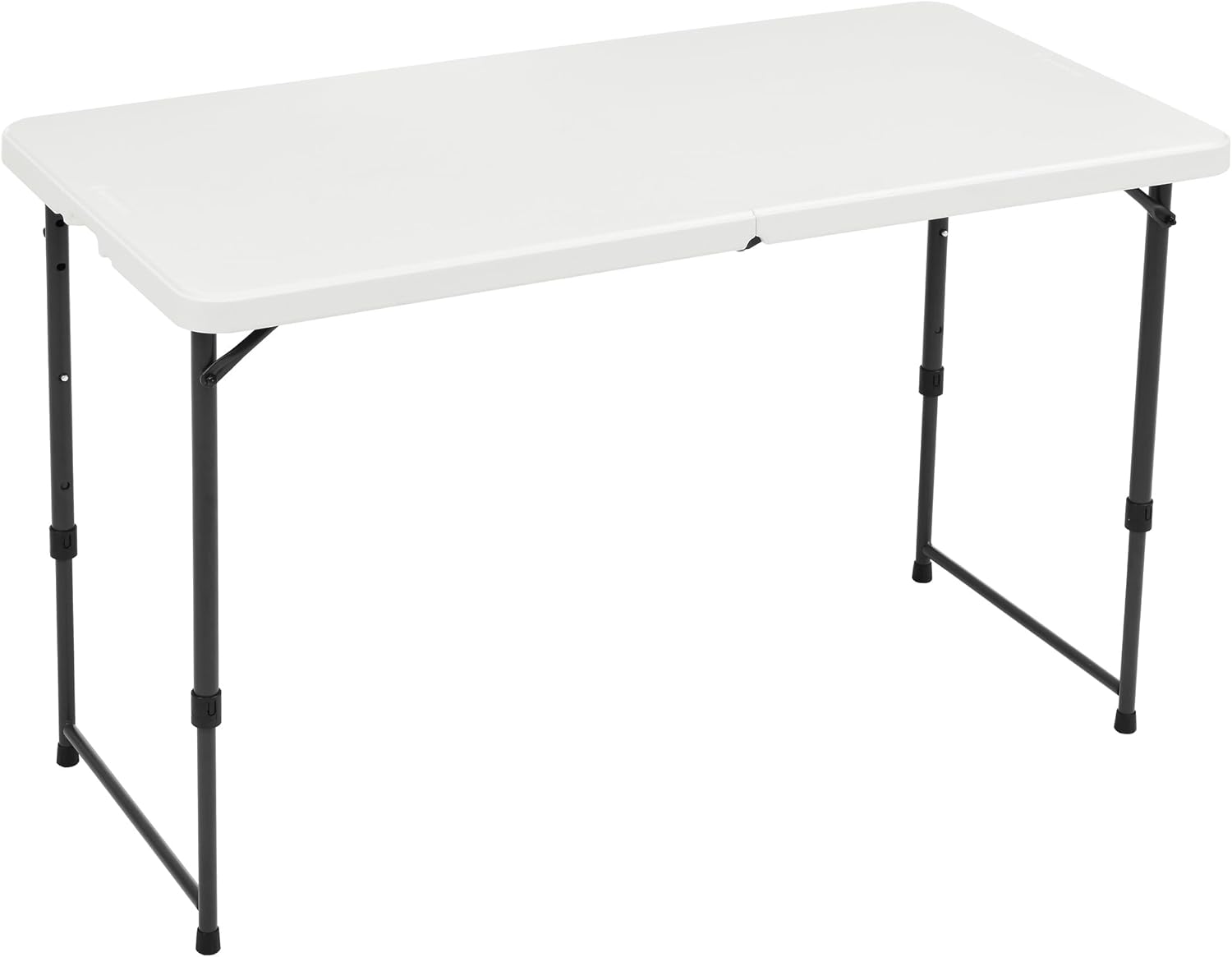 Amazon Basics - Table pliante rectangulaire - 121x61x86 cm - 4 hauteurs réglables, poignée, légère