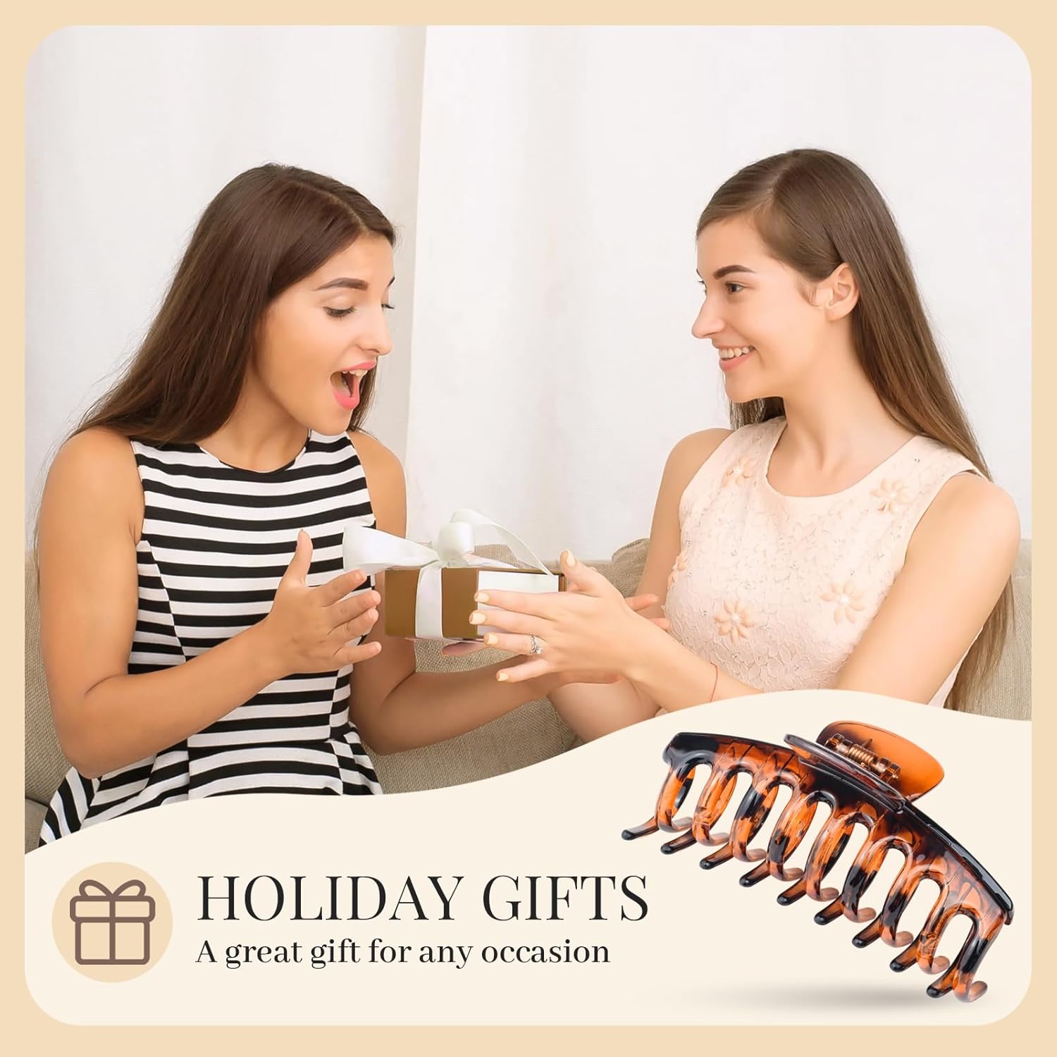 Kavya - 8 pinces cheveux - 10,5cm - anti-dérapantes grandes griffes