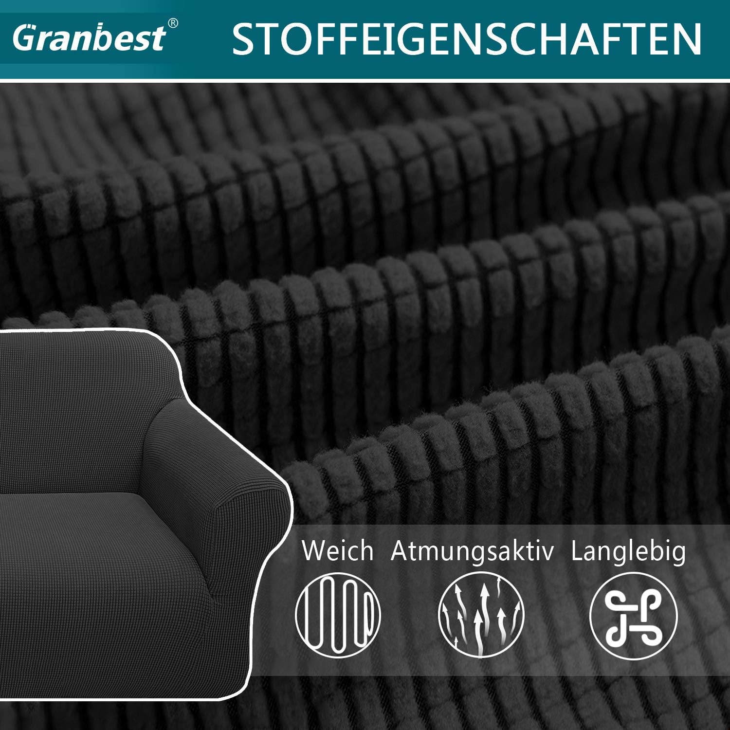 Granbest - housse canapé jacquard élastique - protection animaux - salon