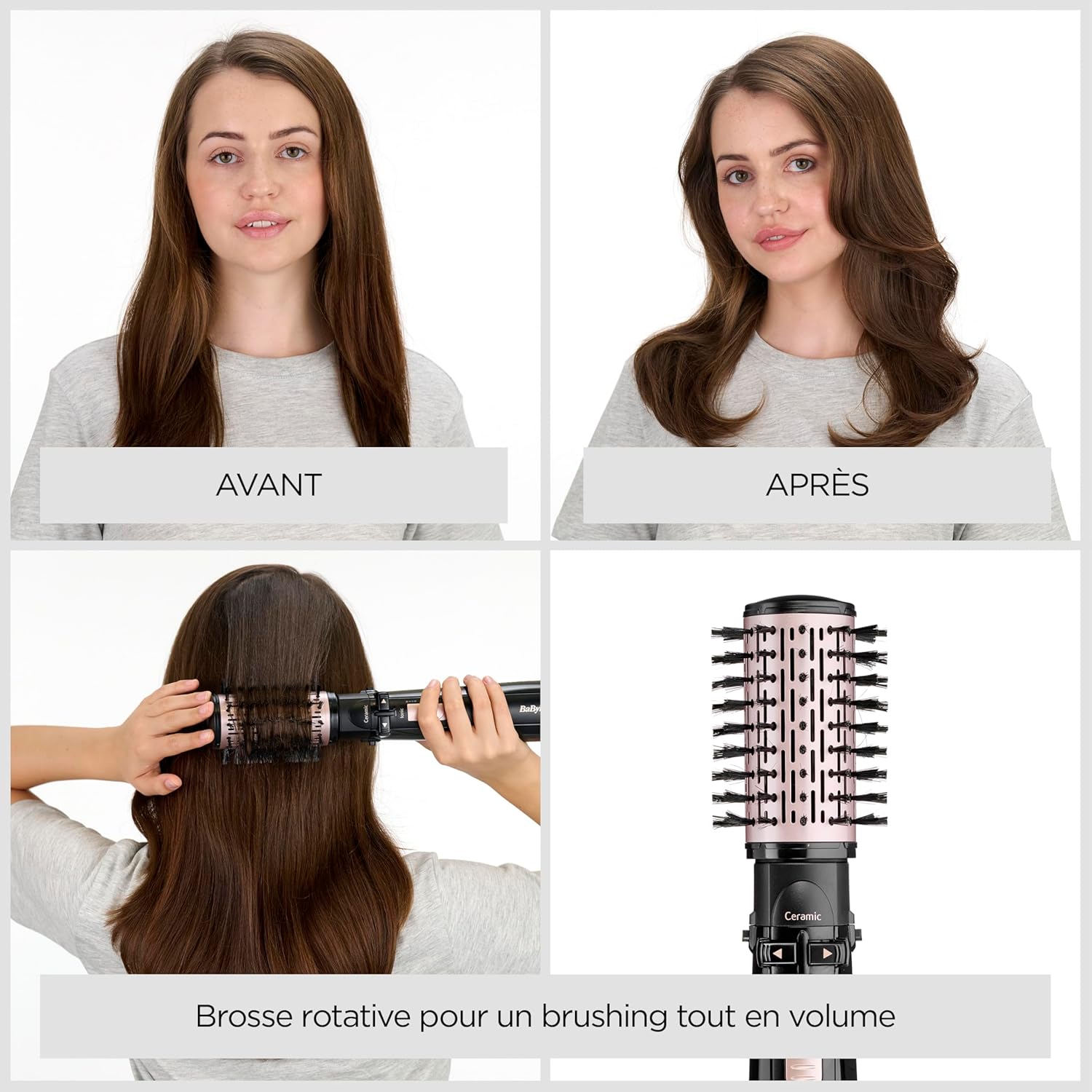 BaByliss - Brosse soufflante Dry Straighten Style - 4 accessoires - Fonction ionique - AS200E