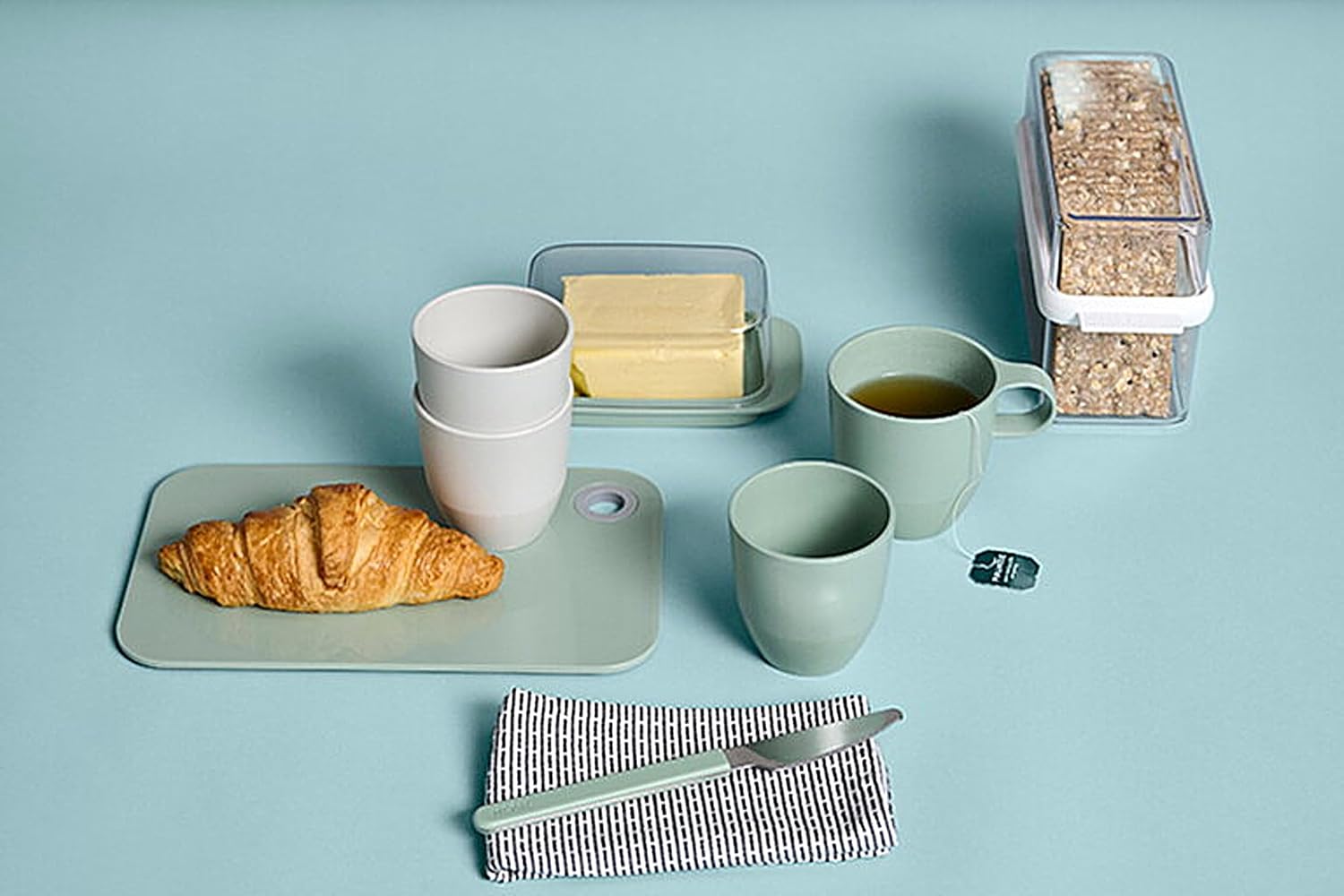 Mepal - Beurrier nouvelle édition - 250g - blanc, couvercle transparent, lavable lave-vaisselle