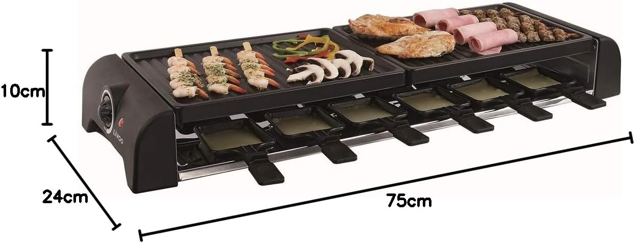 Appareil à raclette 12 pers, 1800W, grande capacité, DOC185