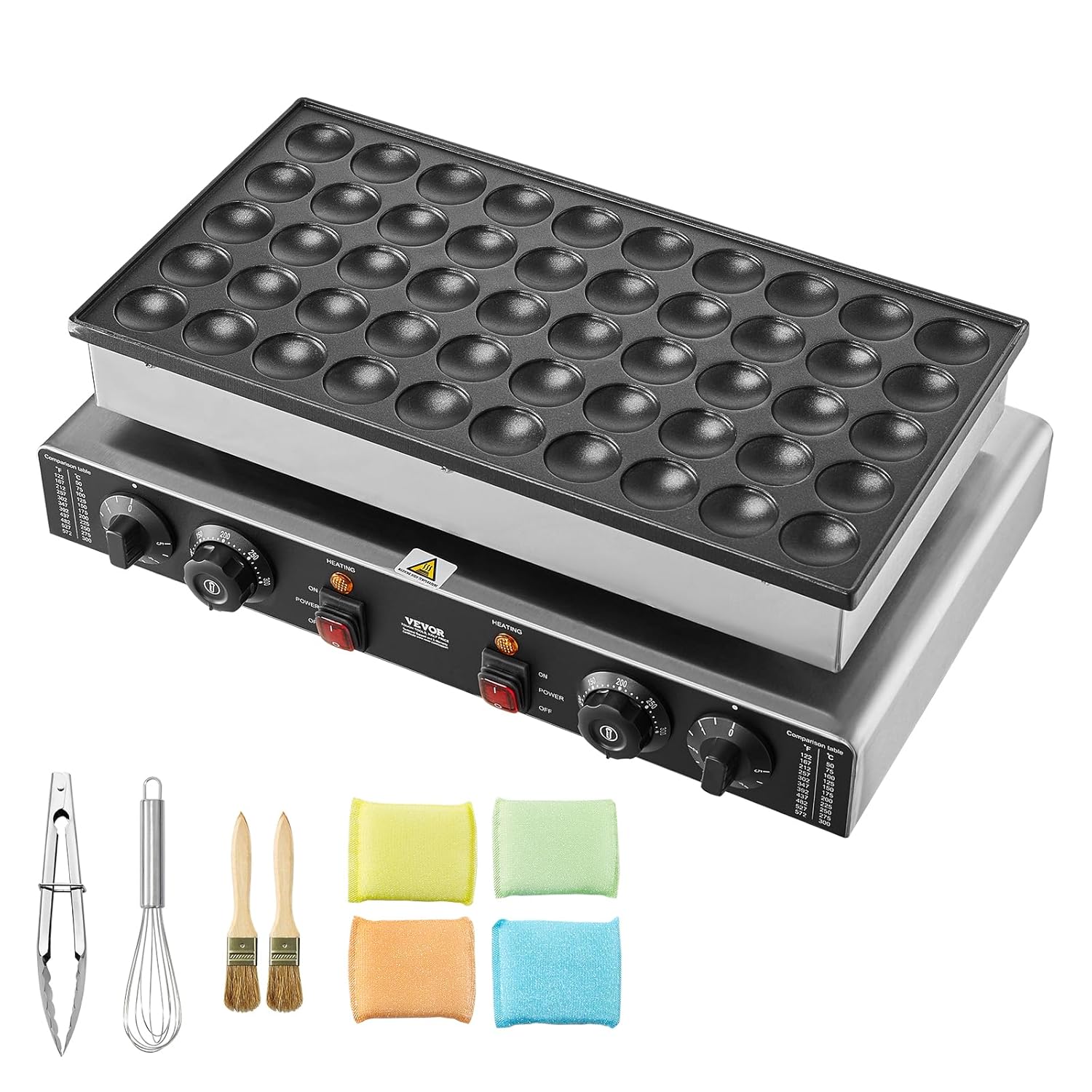 VEVOR – Appareil à Pancake, 43mm, 50 pièces, 1700W, inox, réglable