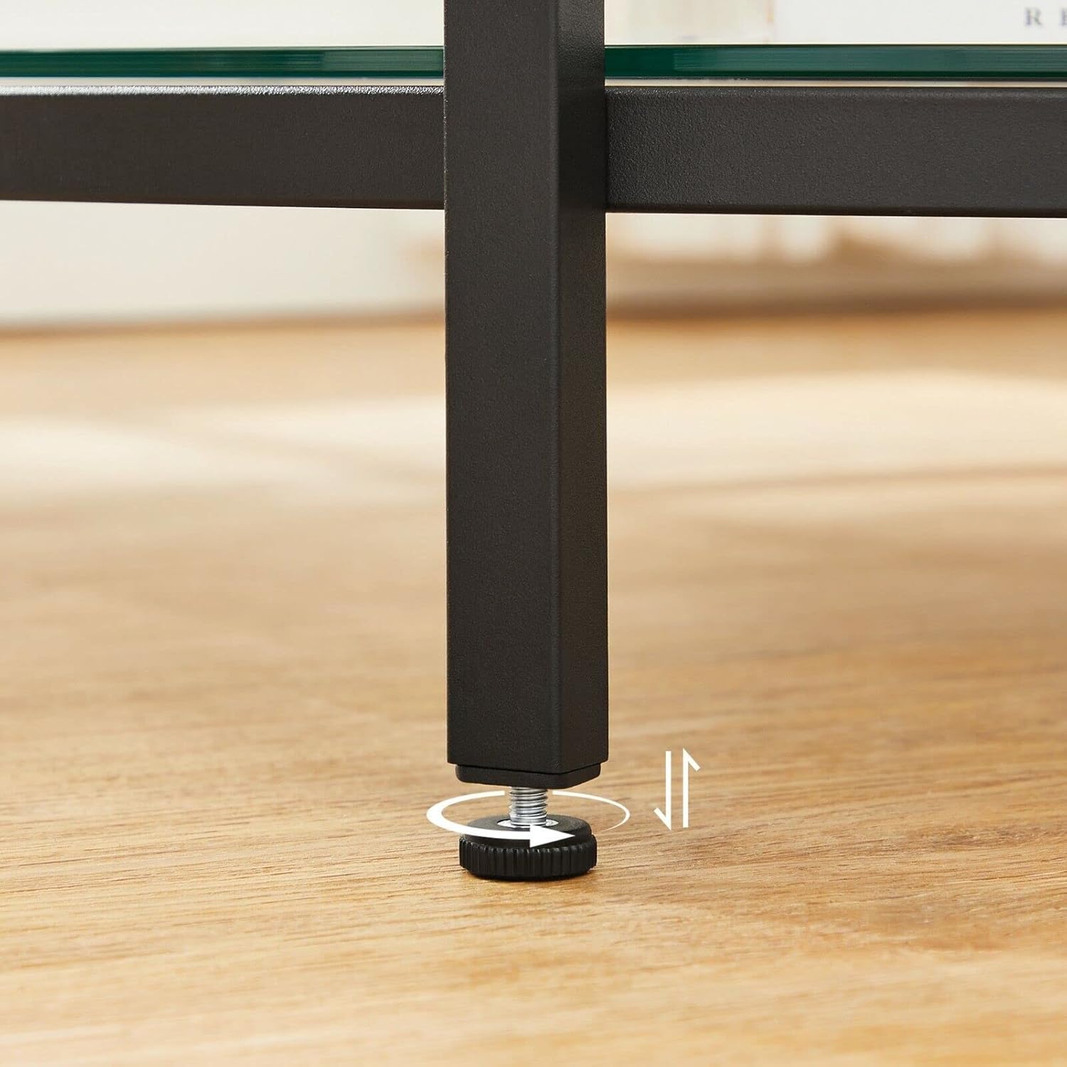 VASAGLE - table basse moderne, marbre blanc/verre trempé, LCT071B13