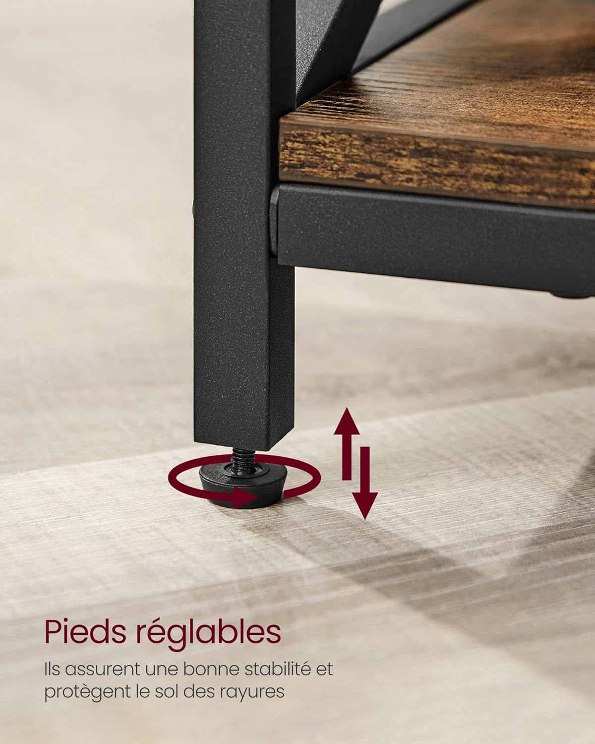 VASAGLE - Table basse à plateau relevable, 60x100x(48-62)cm, rangement multifonction, LCT205B01