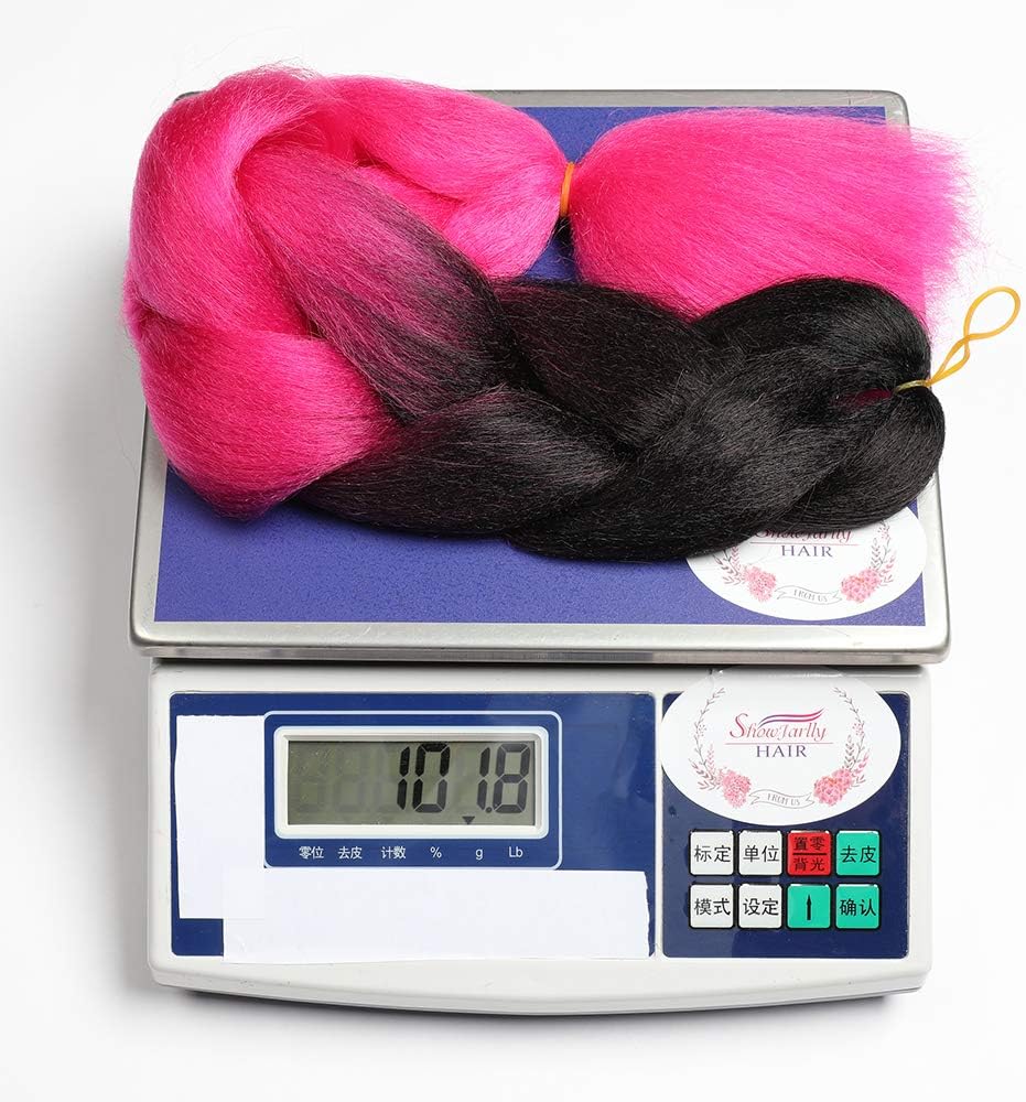 ShowJarlly - Ombre Tresse Jumbo - 24 pouces - 5 pcs, 500g synthétiques