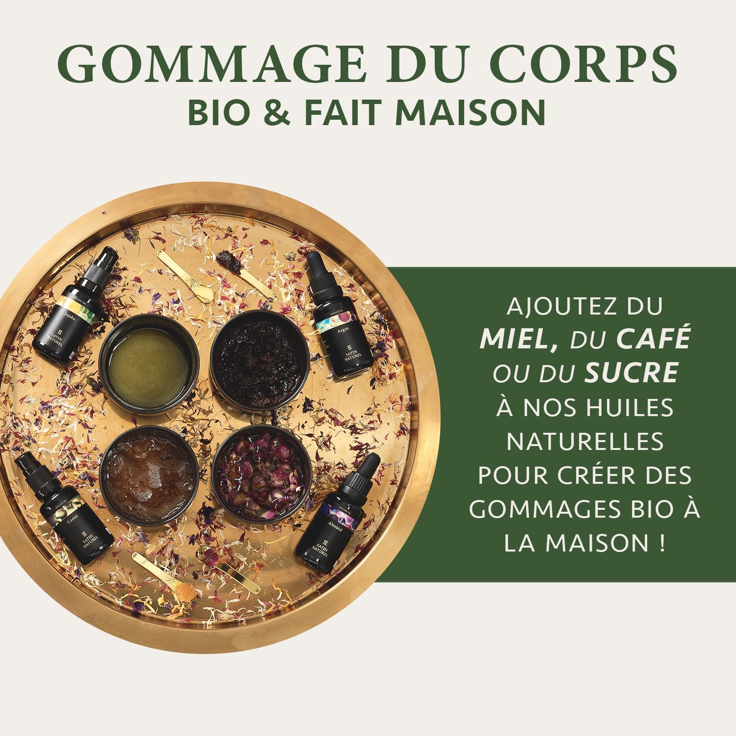 Satin Naturel – Coffret Beauté 5x30ml – Huiles naturelles et gommage corps