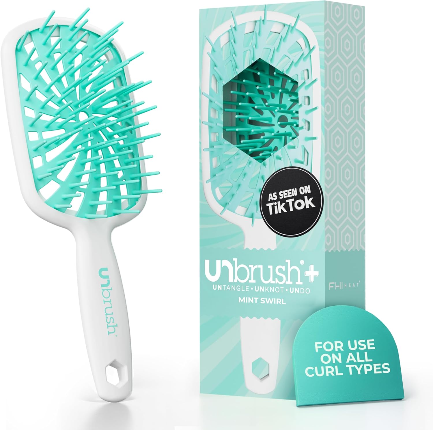 FHI Heat - UNbrush Plus - ultra légère - 84 poils UltraFlex, démêle cheveux mouillés/secs