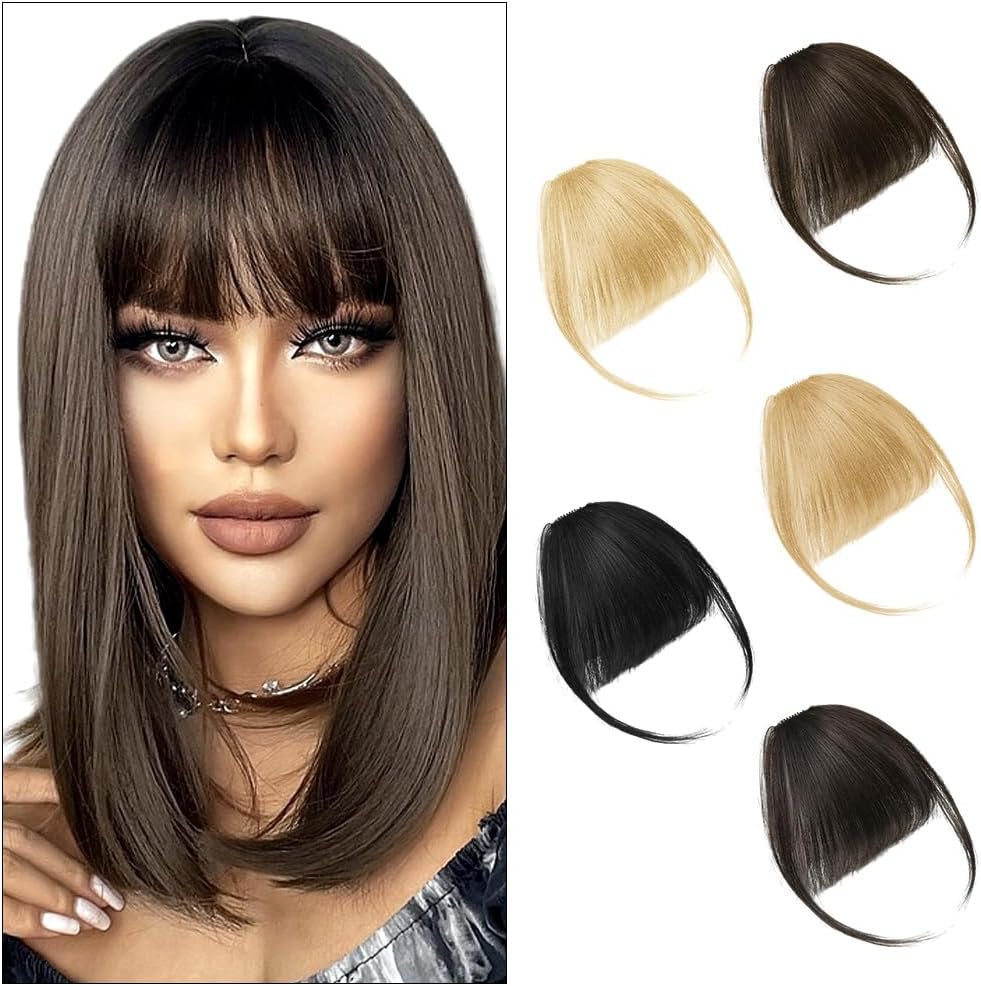 Extension Frange à Clip - air bangs - marron noir - effet naturel