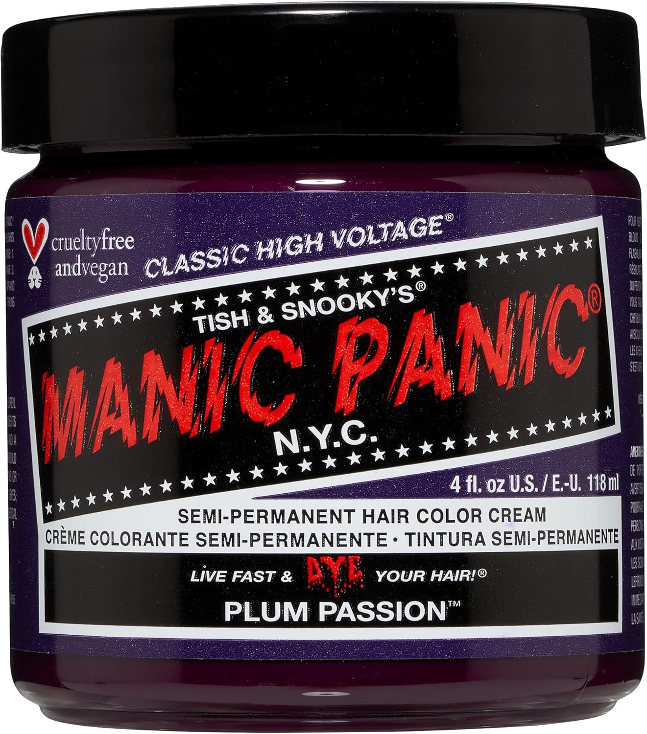 Manic Panic - Classic Coloration semi-permanente 118ml - couleur intense Plum Passion