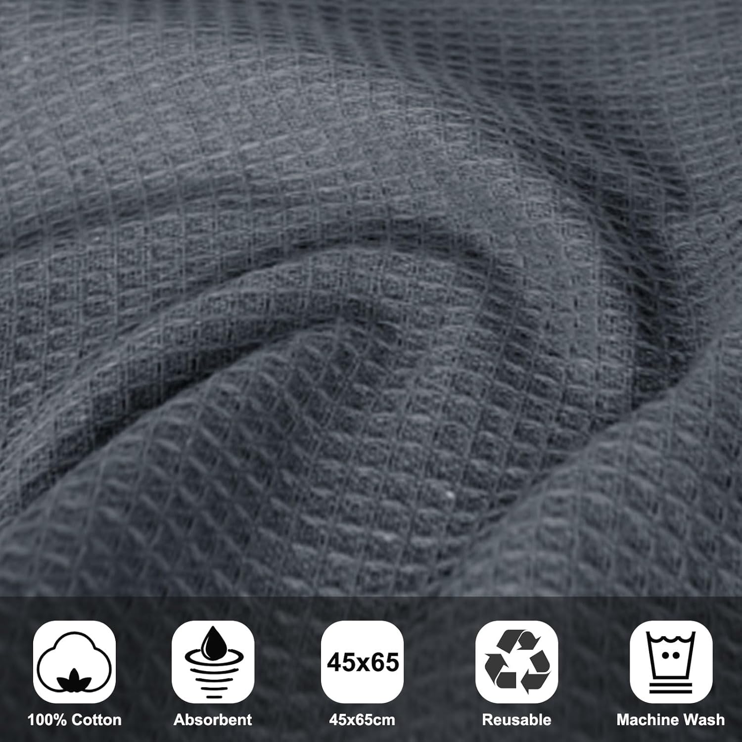 Torchons de cuisine – lot de 4 – 45x65cm – 100% coton, super absorbants