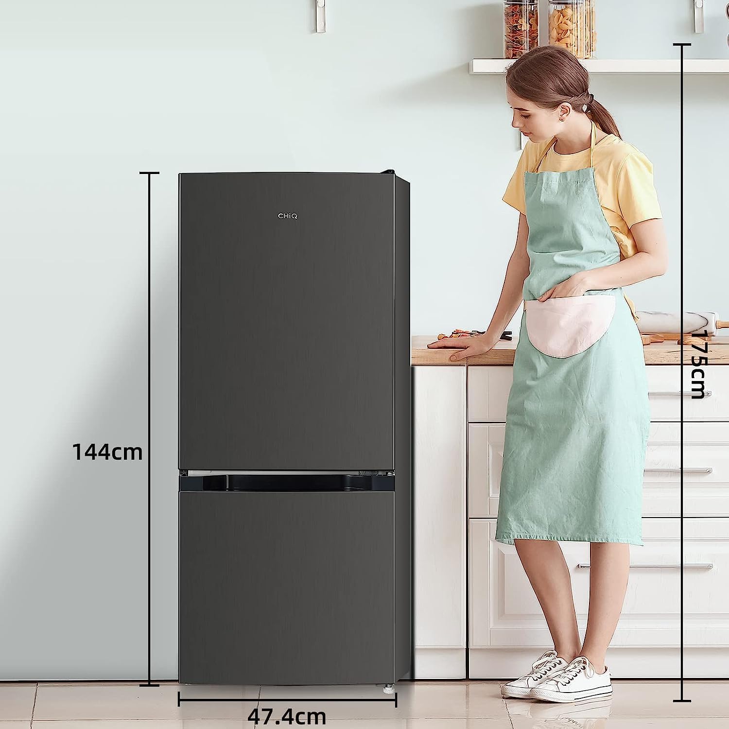 CHIQ - FBM série - 157L, 47cm, Low frost, 39db, portes réversibles, FBM157L42