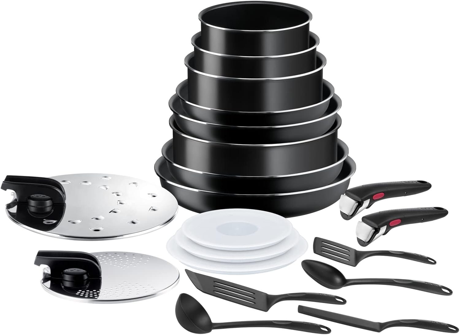 Tefal - Ingenio Easy On - batterie cuisine 20pcs, antiadhésif, lavable lave-vaisselle, non induction, L1599402
