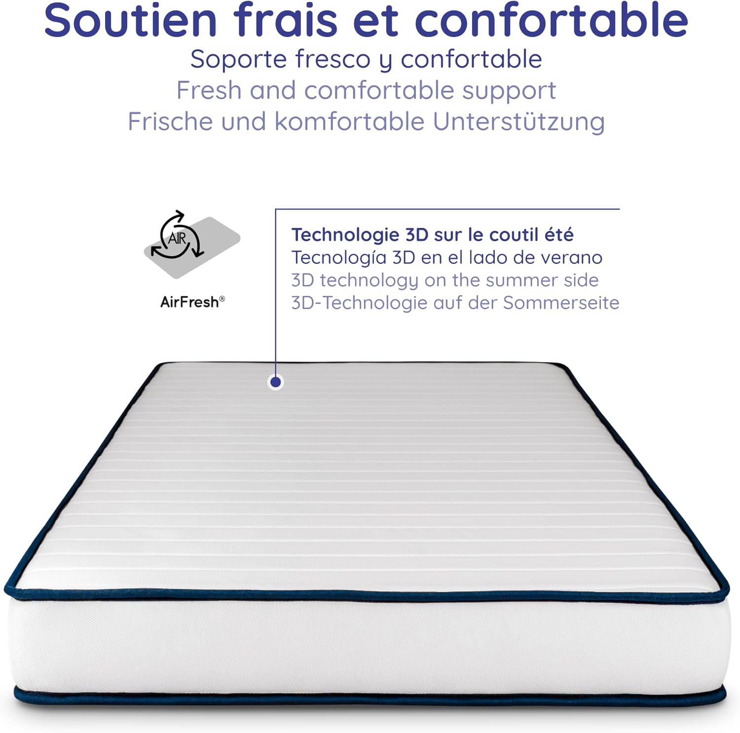 COSMOS - Upsilon - 90x200 cm - mousse mémoire, latex, 7 zones, réversible