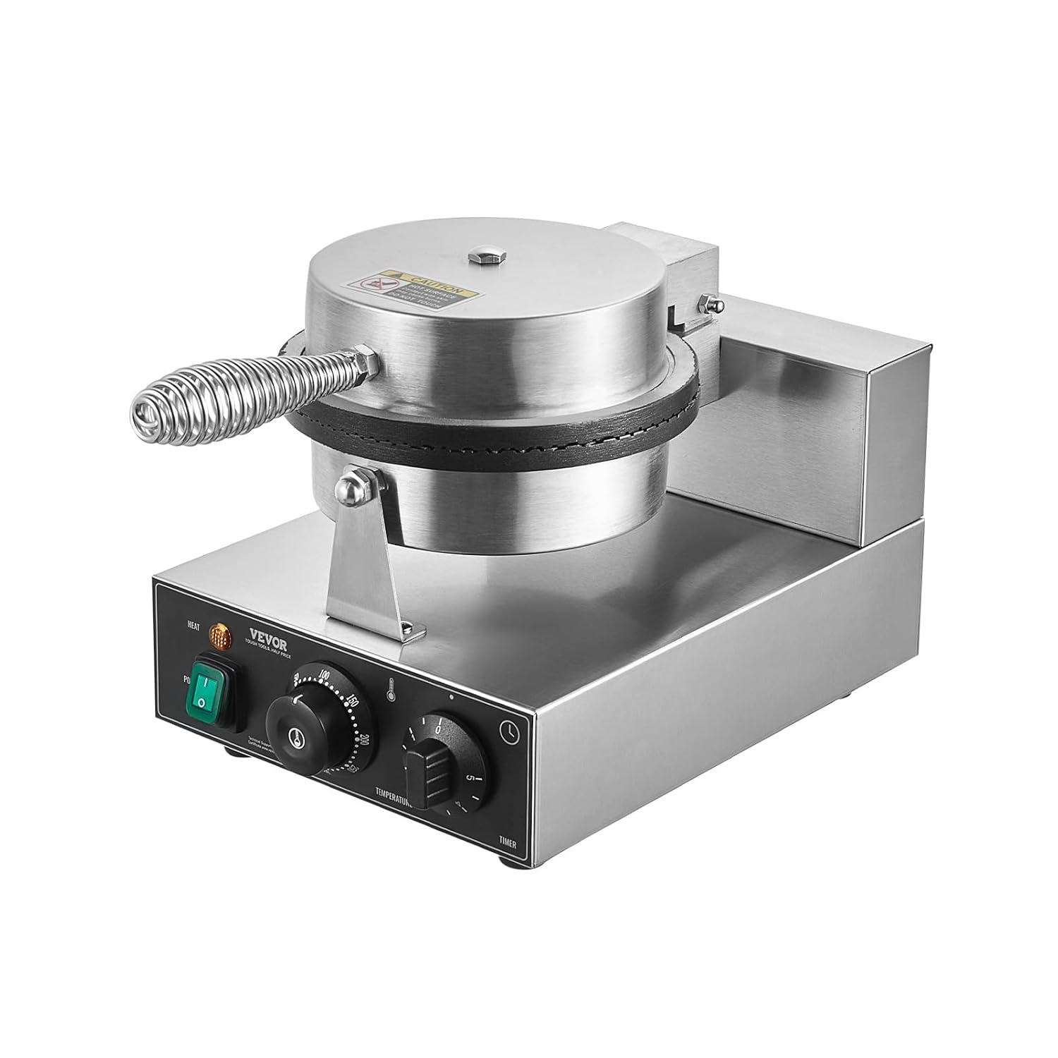 VEVOR - Gaufrier commercial inox 1230W - température et minuteur