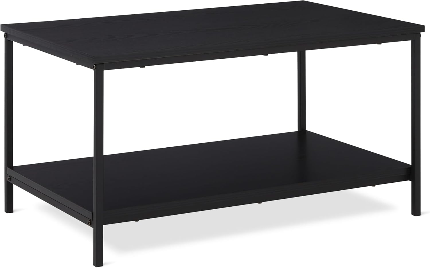 maxiidealz Basics - Table Rectangulaire Moderne - 50,5x80x42cm - étagère inférieure, noire