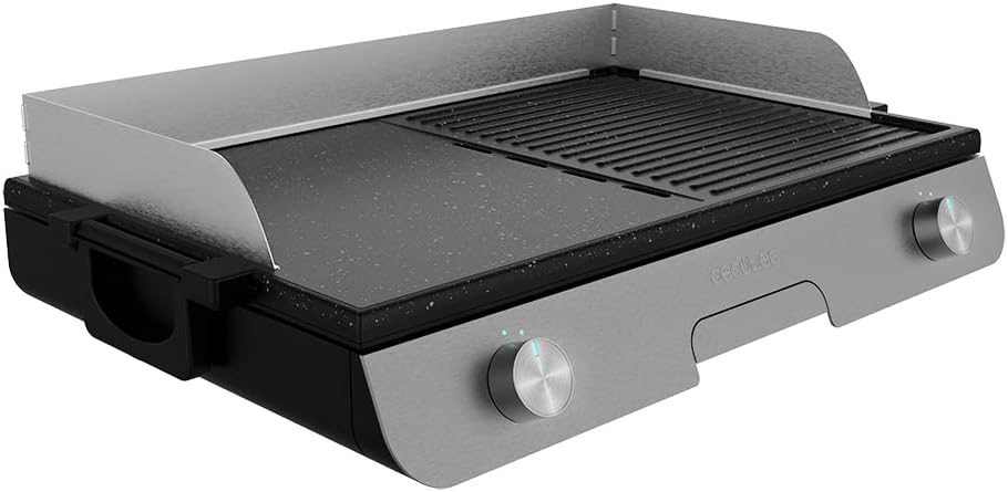 Cecotec - PerfectRoast 3000 - inox - 3 000 W, surface mixte, thermostat réglable, bac ramasse-graisses - 03182