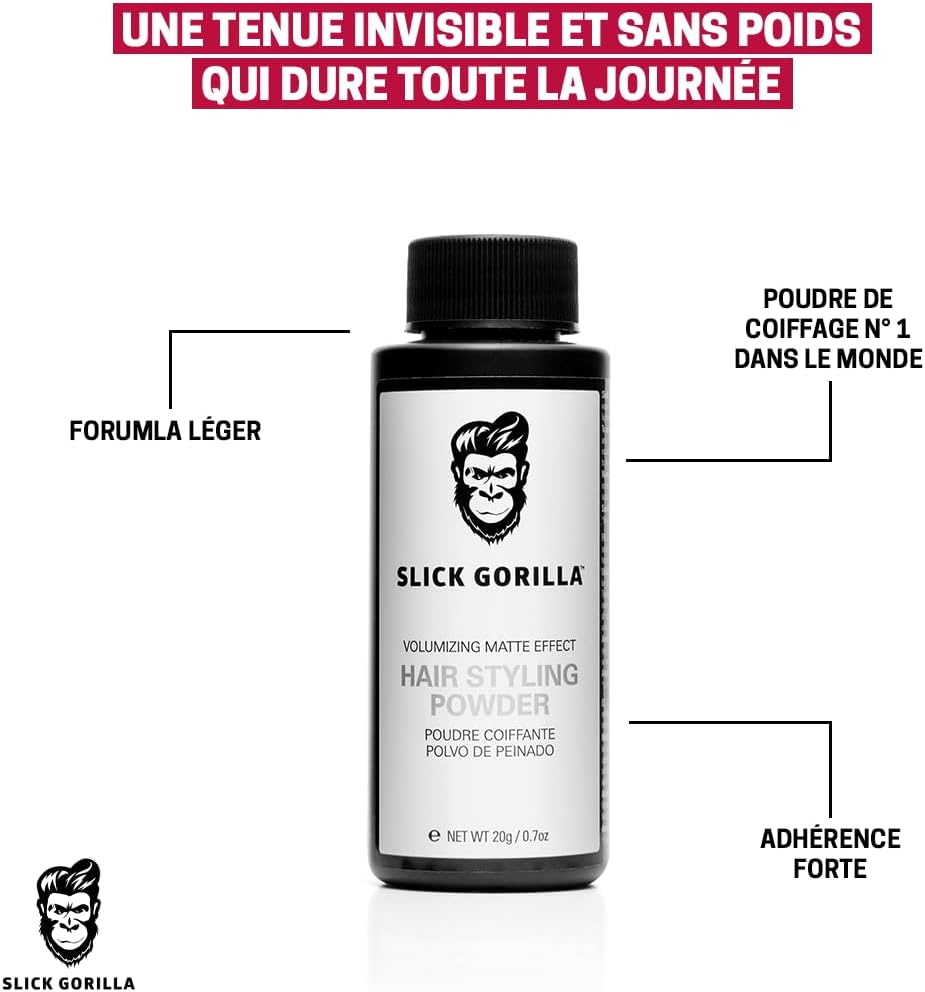 Slick Gorilla - Hair Styling Powder - 20g - Finition mate, volume