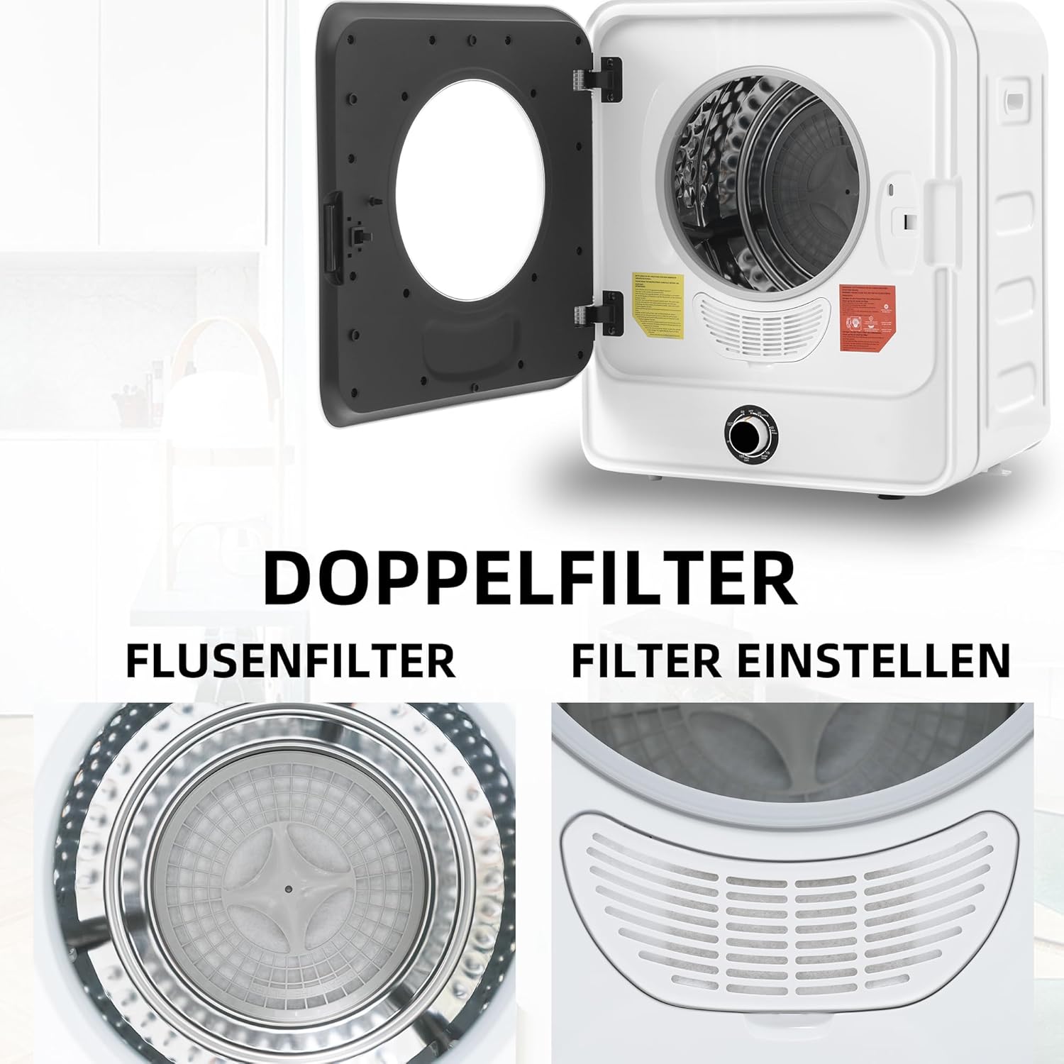 Merax - petit sèche-linge mural, 3-4,5 kg - 5 programmes, sécurité, 830W