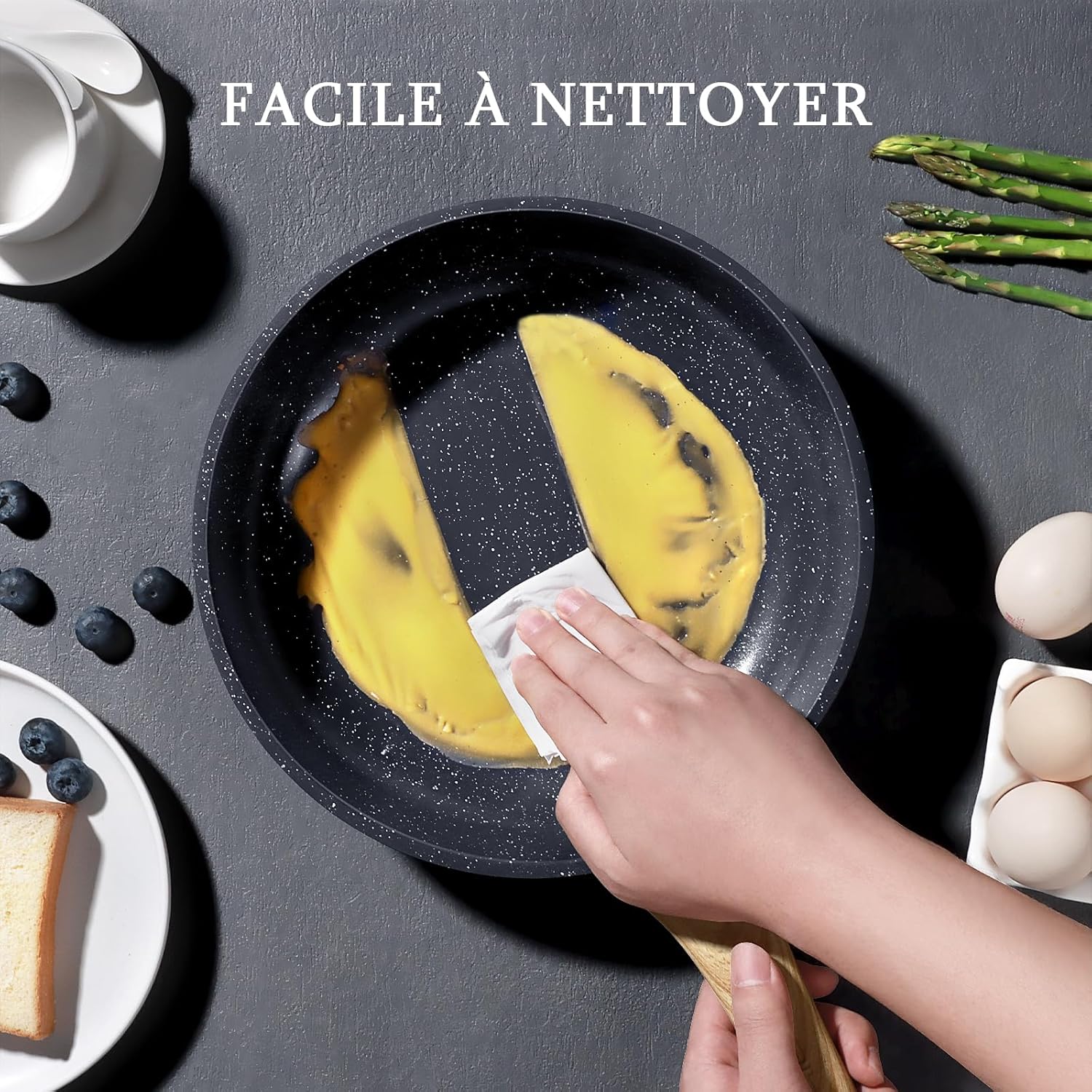 GiPP - poêle à frire granit 30cm - antiadhésive, induction, sans PFAS