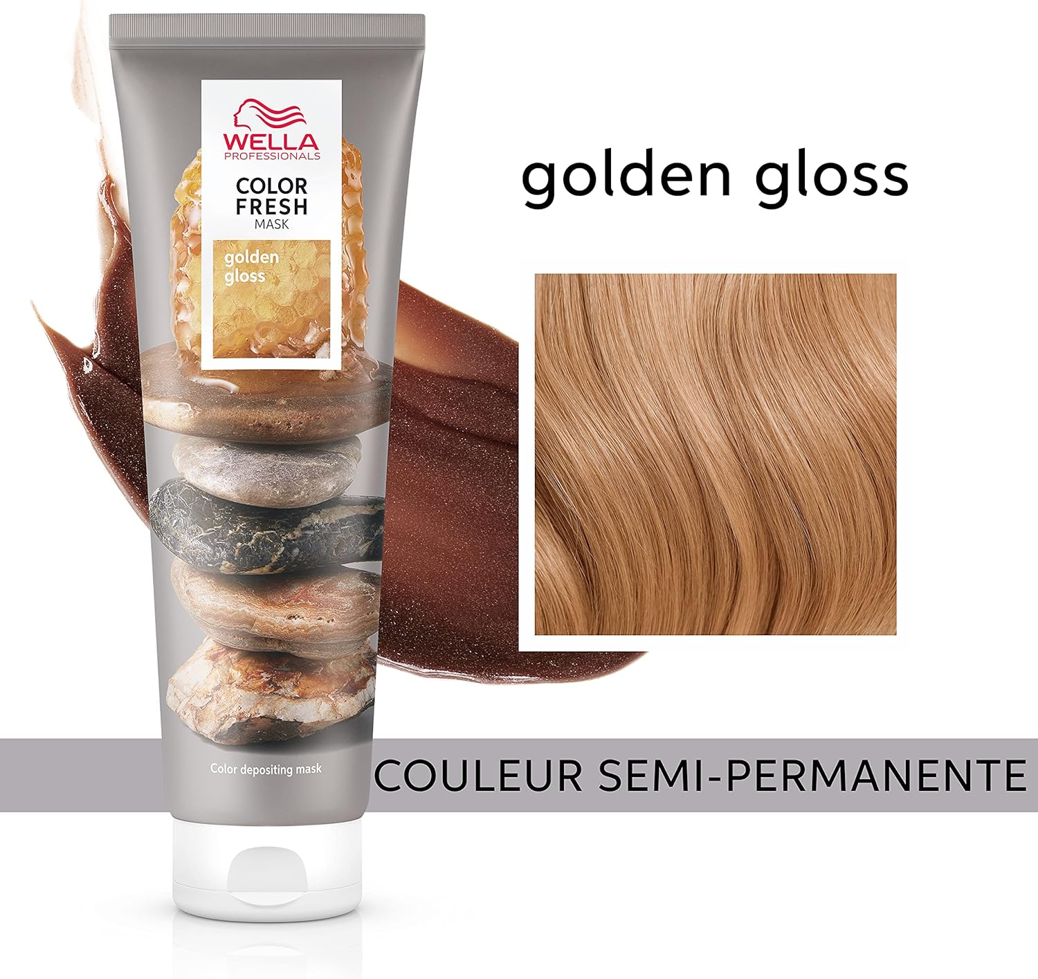 Wella Professionals - Color Fresh Mask - masque cheveux hydratant, couleurs blond/châtain/cuivre/brun, temporaire, zéro 