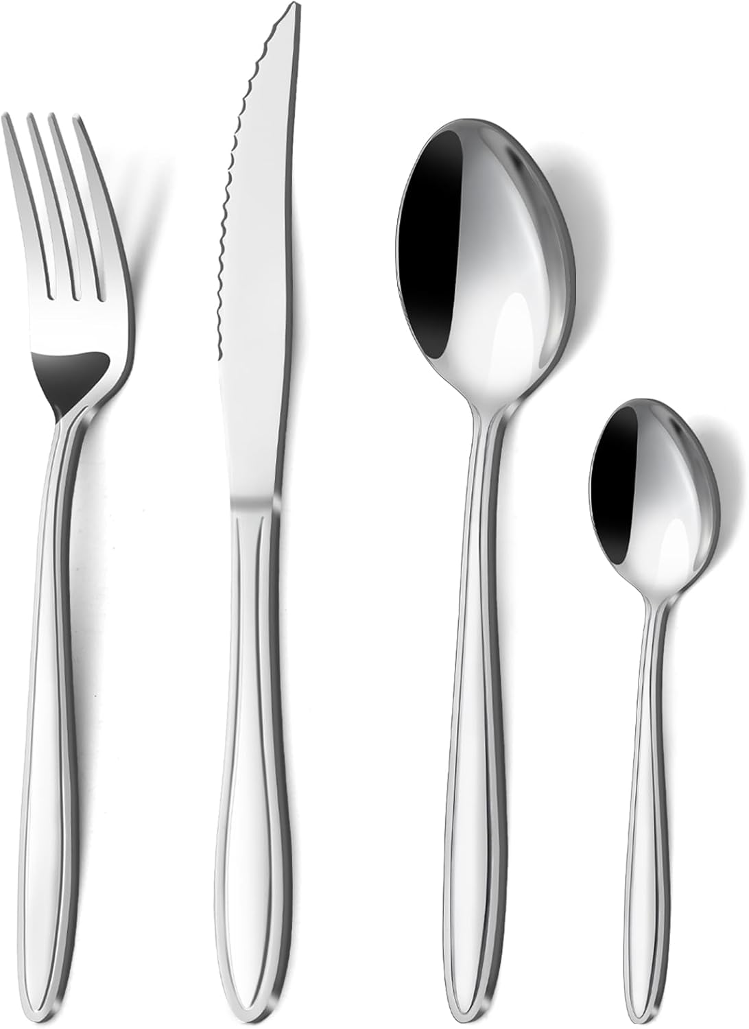 Hunnycook - couverts 24 pièces - 6 personnes - inox, manches élégants, lavable