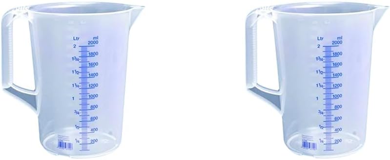 hünersdorff - verre doseur - 2L - PP incassable, poignée, lot de 2